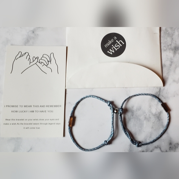 LOVE silver blue bracelets for couple - Picture 2 of 6